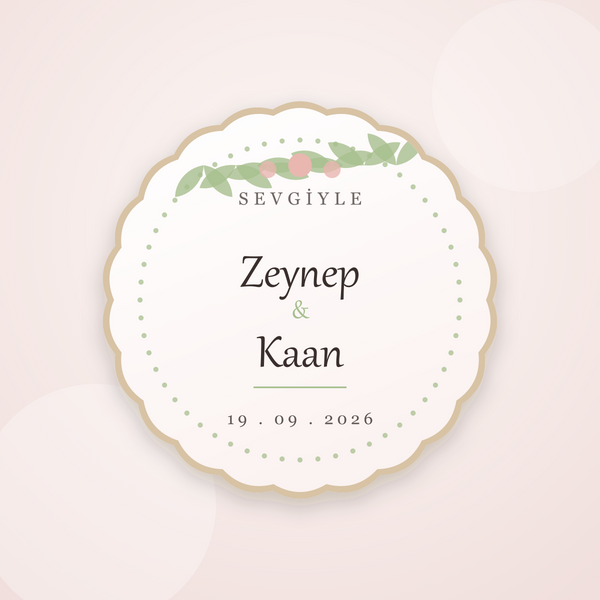 Papatya Kenarlı Düğün Magneti